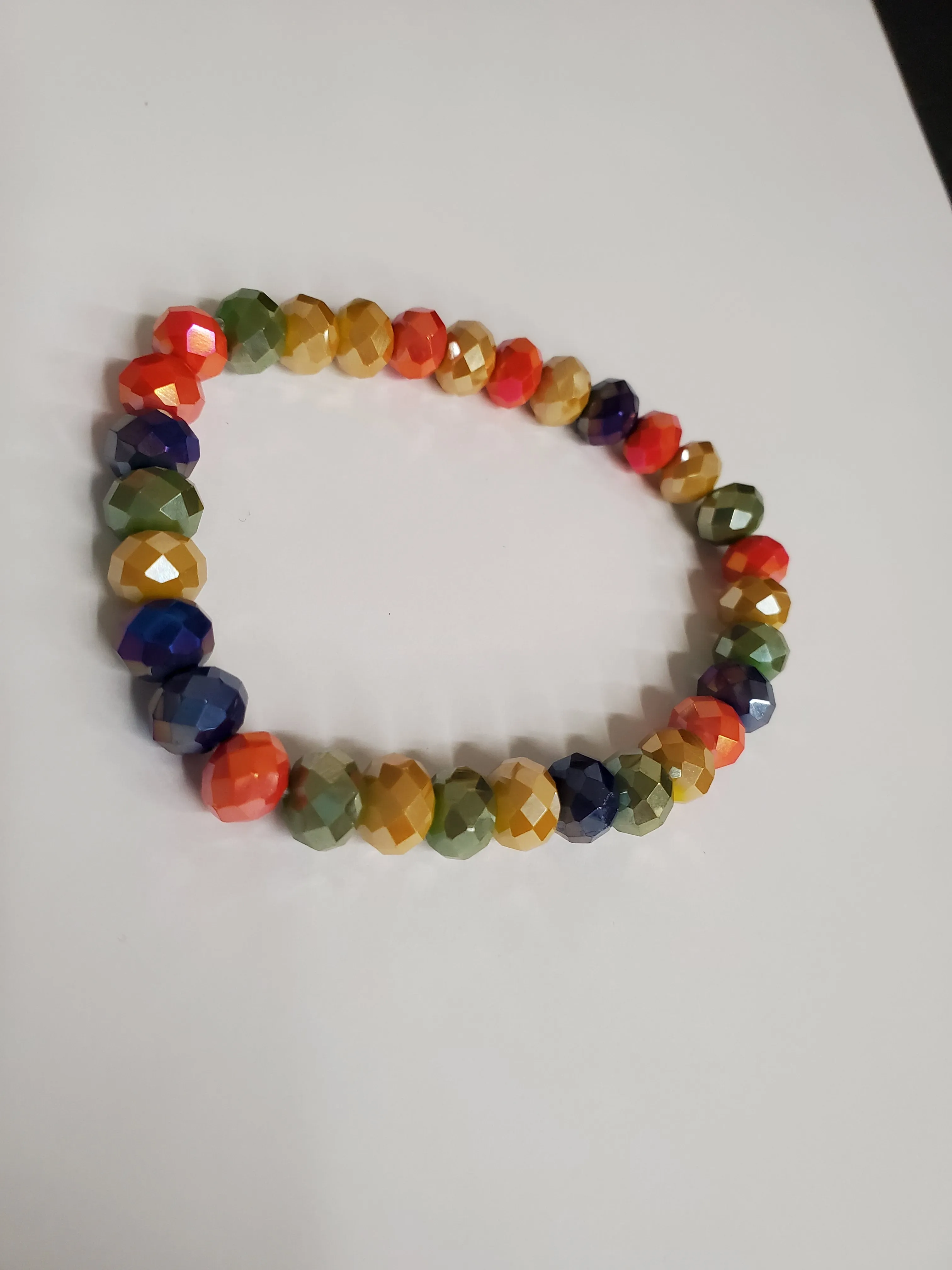 * Orange, Mustard, Olive, Purple Mix Crystal Bracelet*