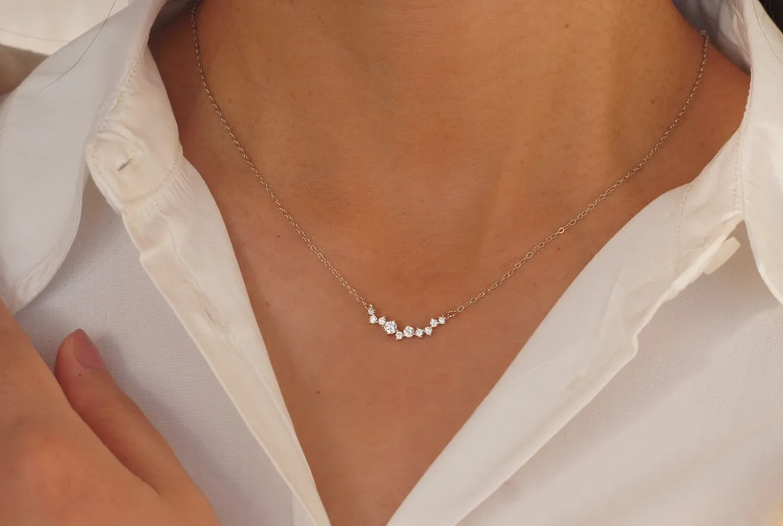 0.50 TCW Round Moissanite Diamond Dainty Necklace