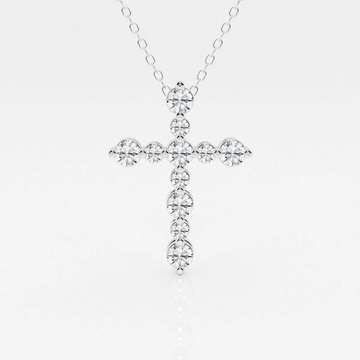 0.75 TCW Round Moissanite Diamond Cross Necklace