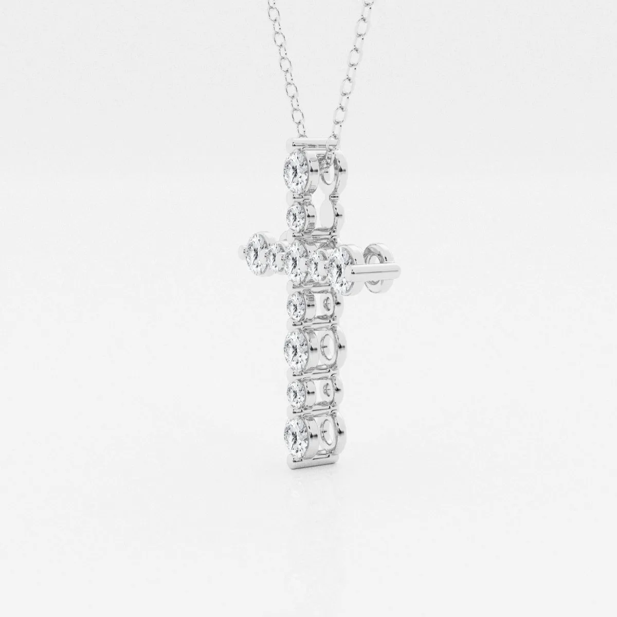 0.75 TCW Round Moissanite Diamond Cross Necklace