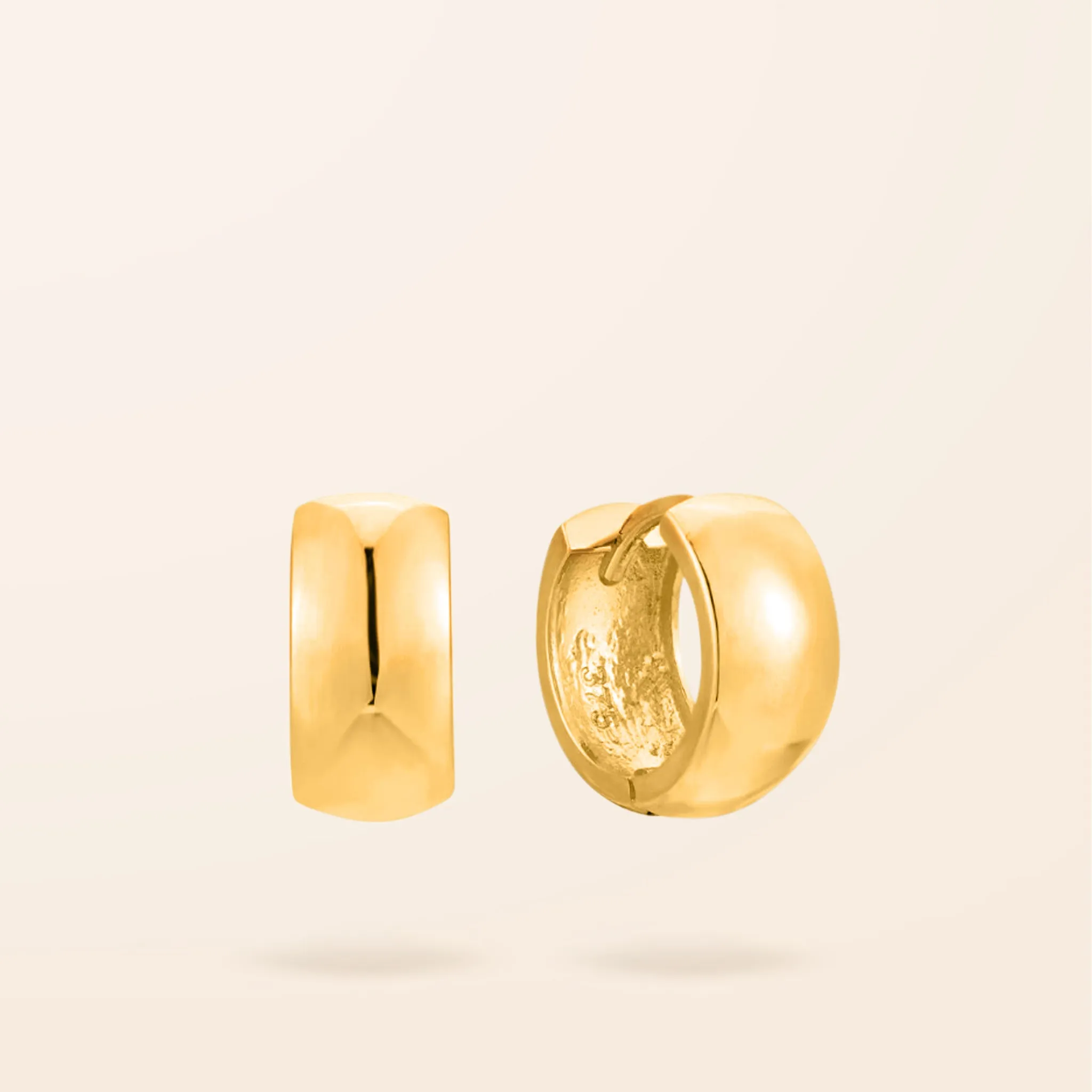 10K Gold Chubby Huggie Earrings