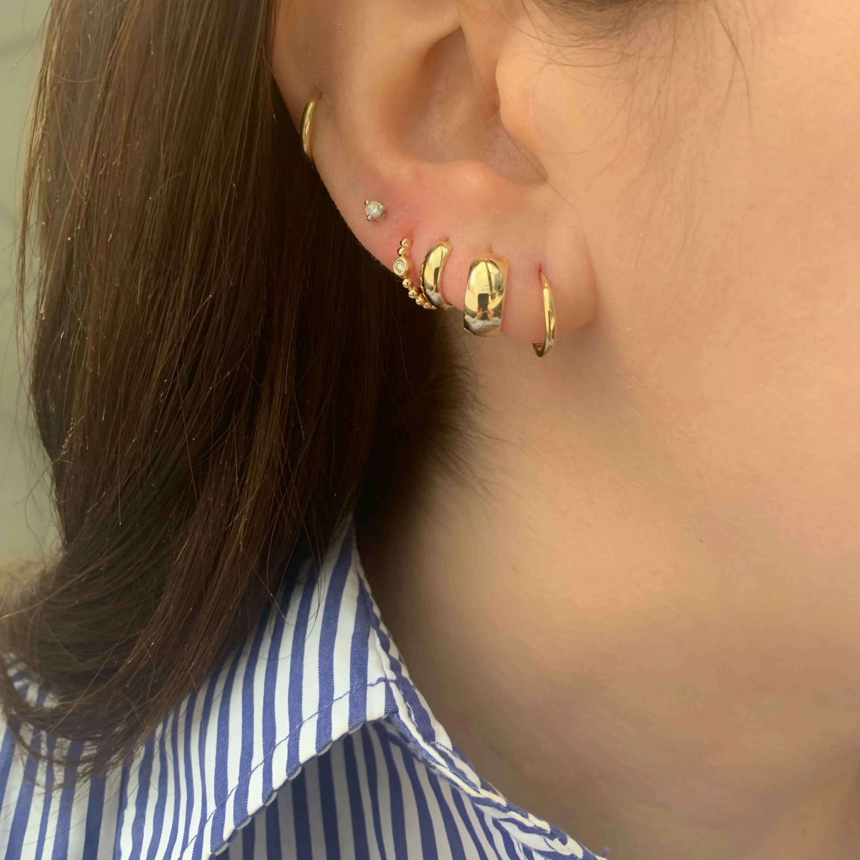 10K Gold Chubby Huggie Earrings