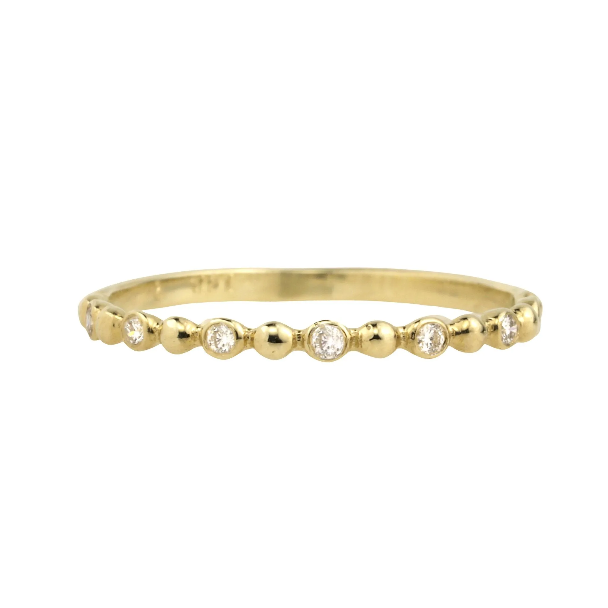 10K Gold Dotted Ring with 7 Diamond