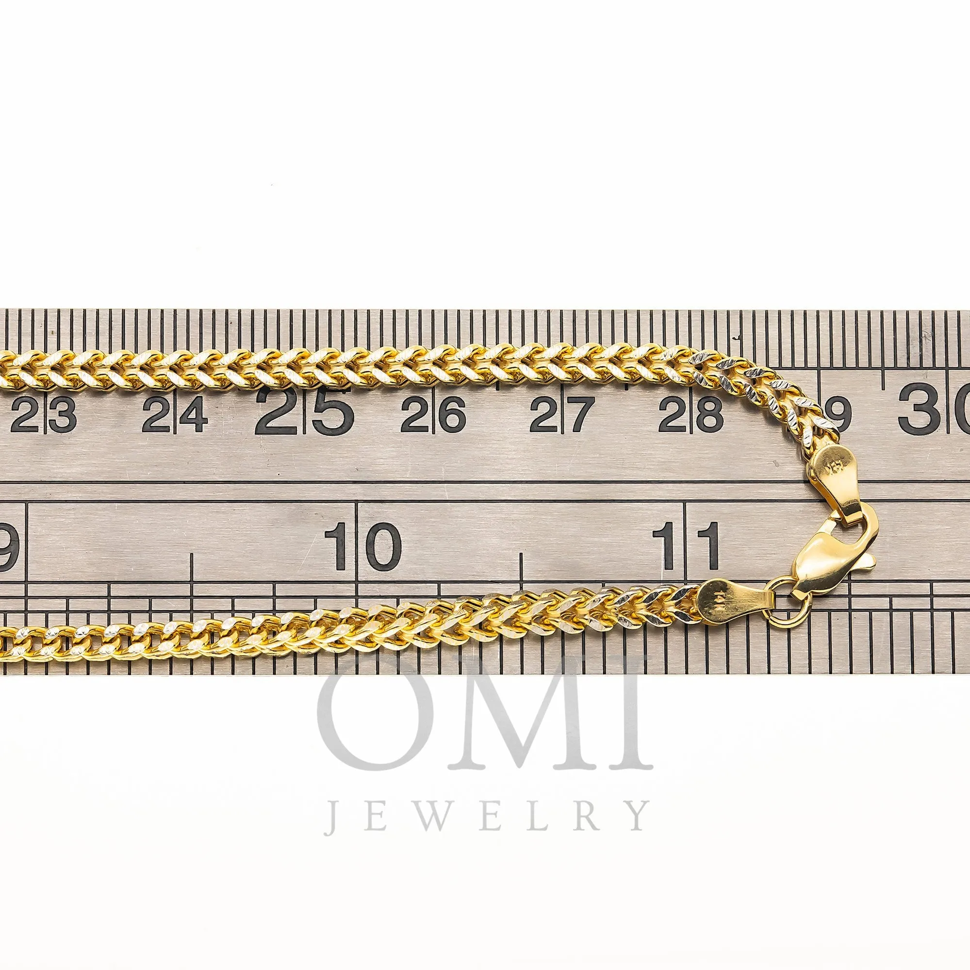 14K GOLD DIAMOND CUT 3MM FRANCO CHAIN