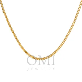 14K GOLD DIAMOND CUT 3MM FRANCO CHAIN