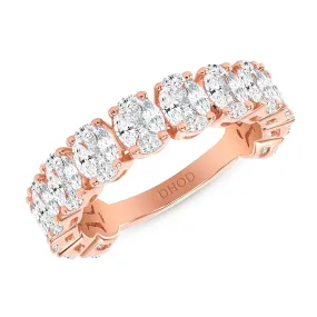 14K Oval Cluster Diamond Band