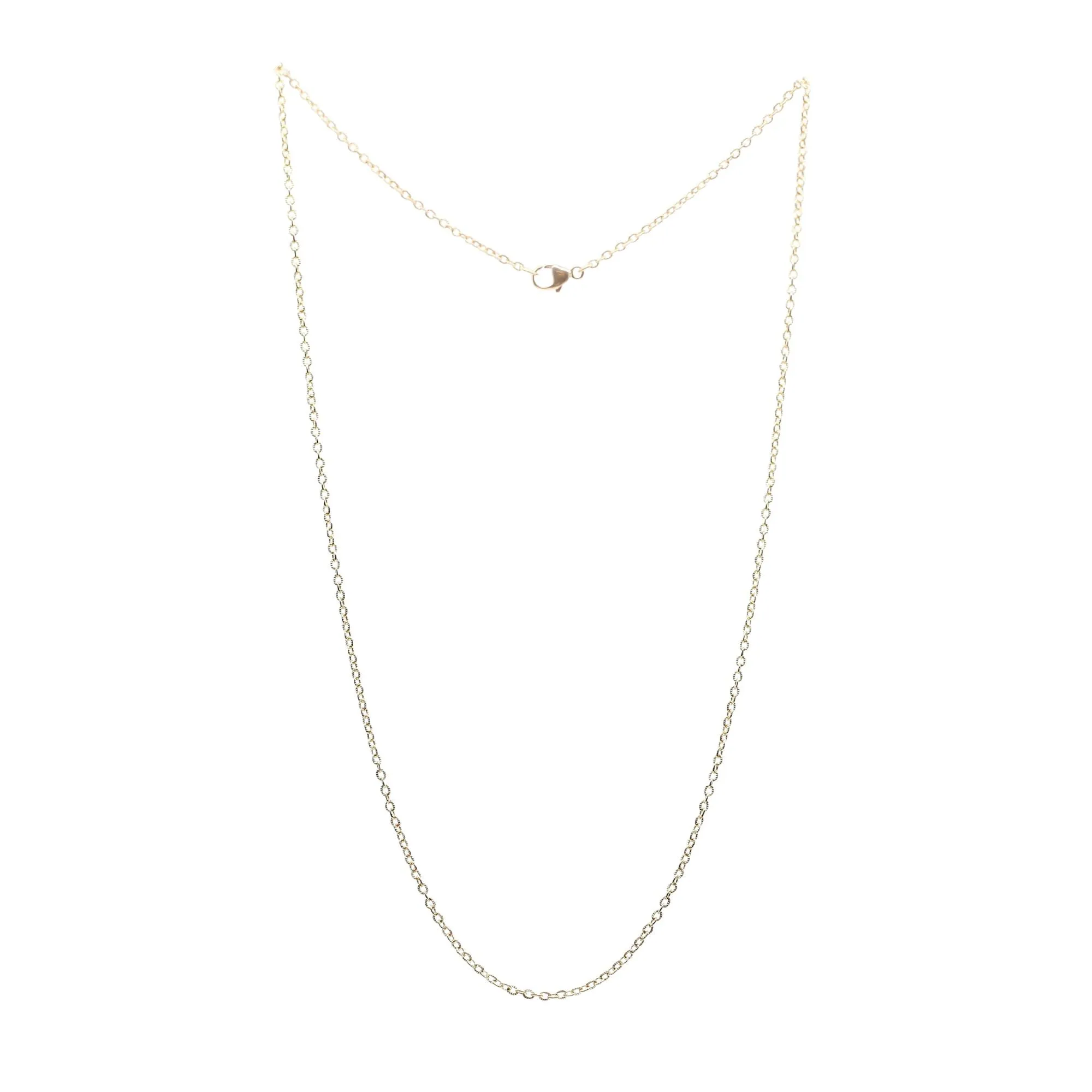 18K YELLOW GOLD 18-INCH KNURLED CABLE CHAIN NECKLACE