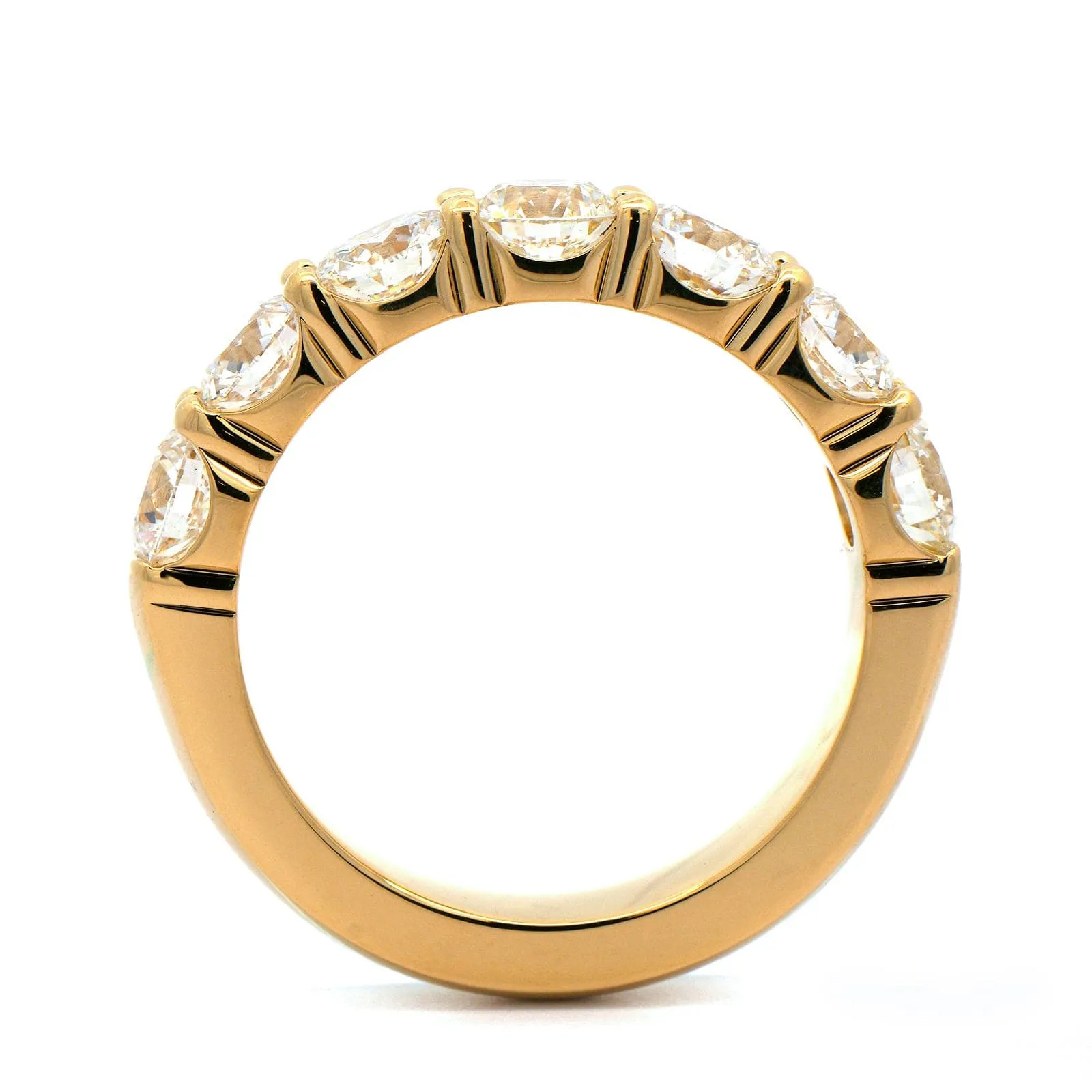 18K Yellow Gold Shared Prong Round Diamond Band