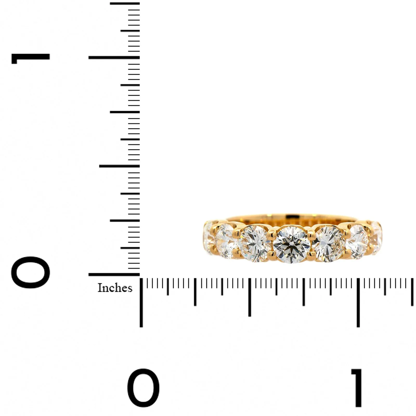 18K Yellow Gold Shared Prong Round Diamond Band