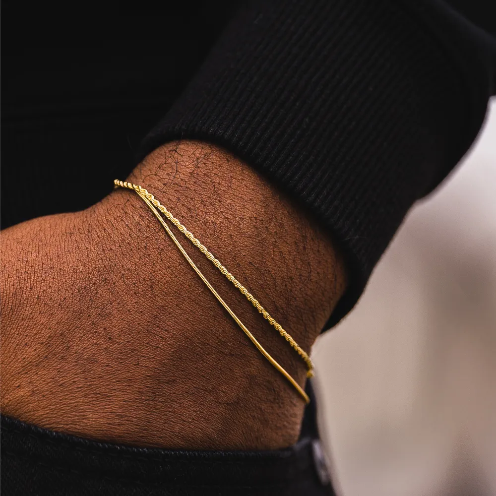 23K Gold Rope Bracelet (1.5MM)