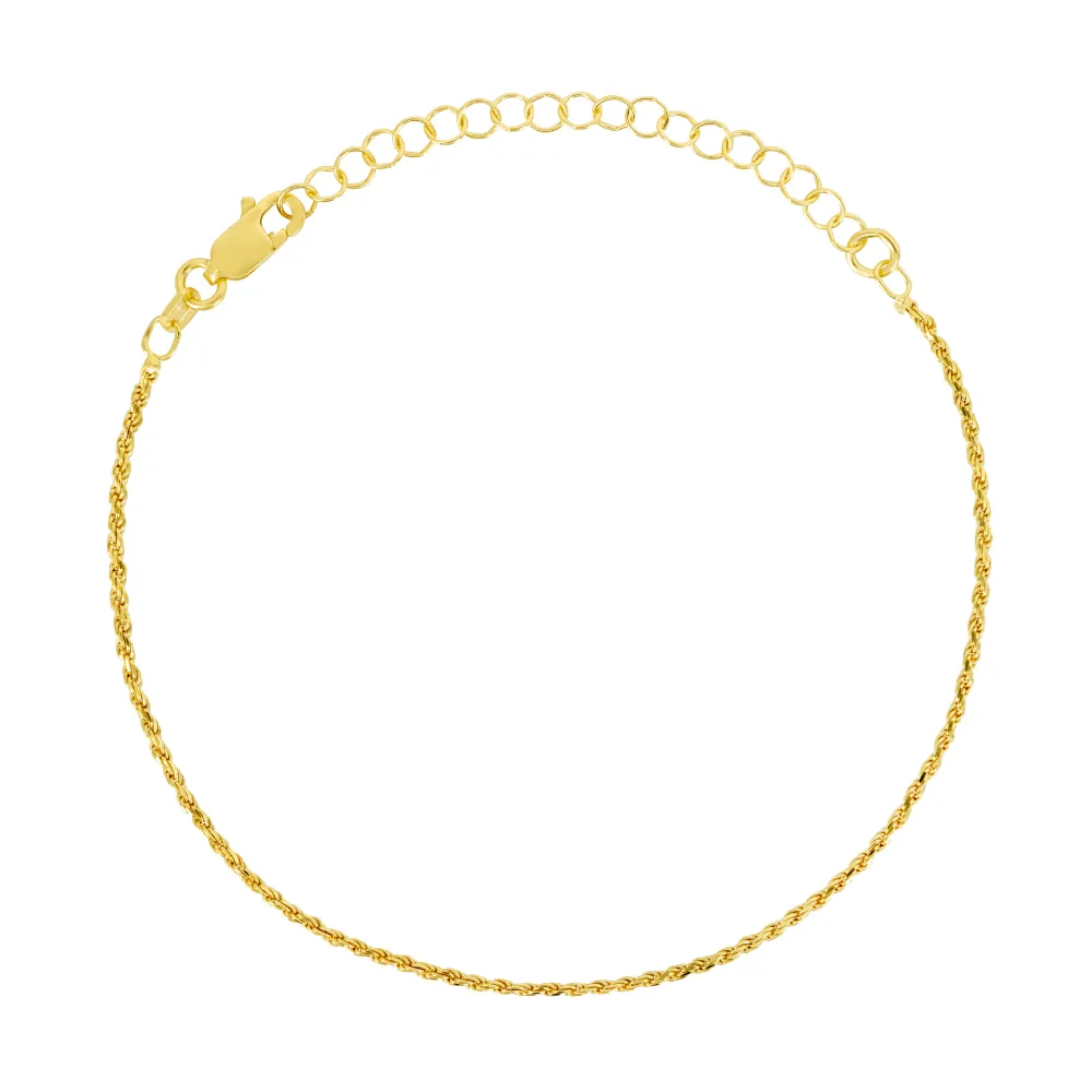 23K Gold Rope Bracelet (1.5MM)