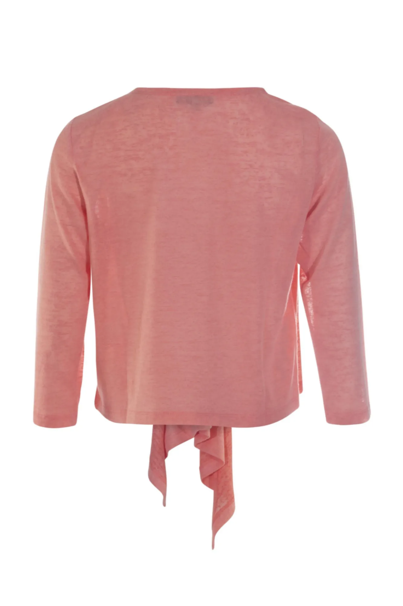 3/4 sleeve Bolero with tie front | SOFT CORAL | 7091AR