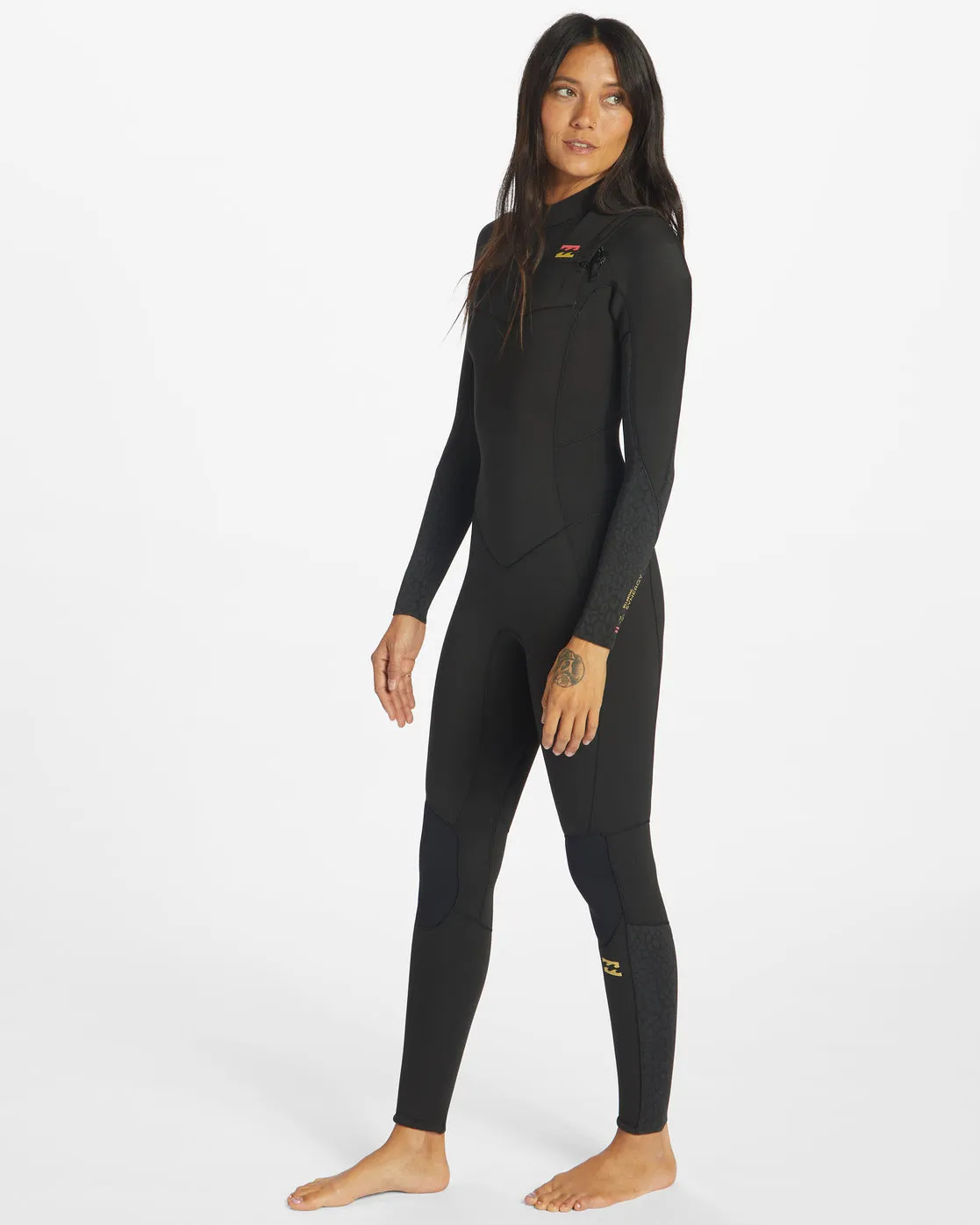 4/3 Synergy Chest Zip Full Wetsuit - Wild Black