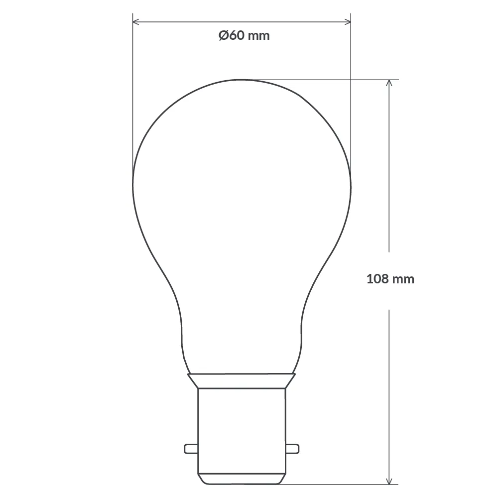 8W 12-24 Volt AC/DC GLS LED Bulb B22 Clear in Natural White