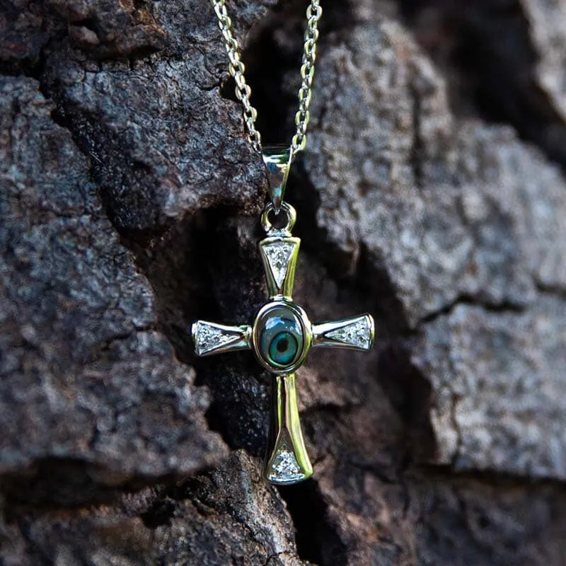 Abalone Centered Cross Pendant