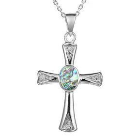 Abalone Centered Cross Pendant