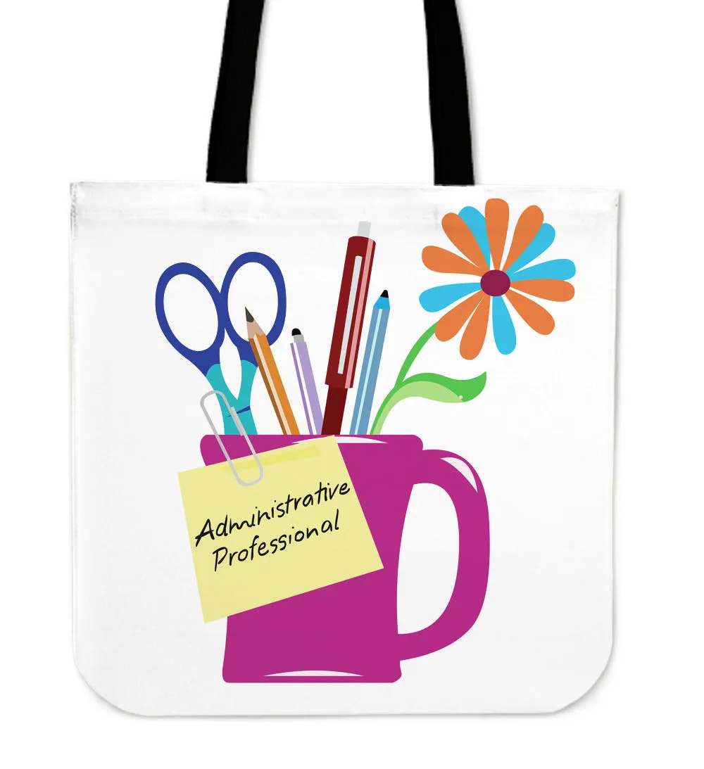 Administrative Assistant Pencil Cup Cloth Tote Bag