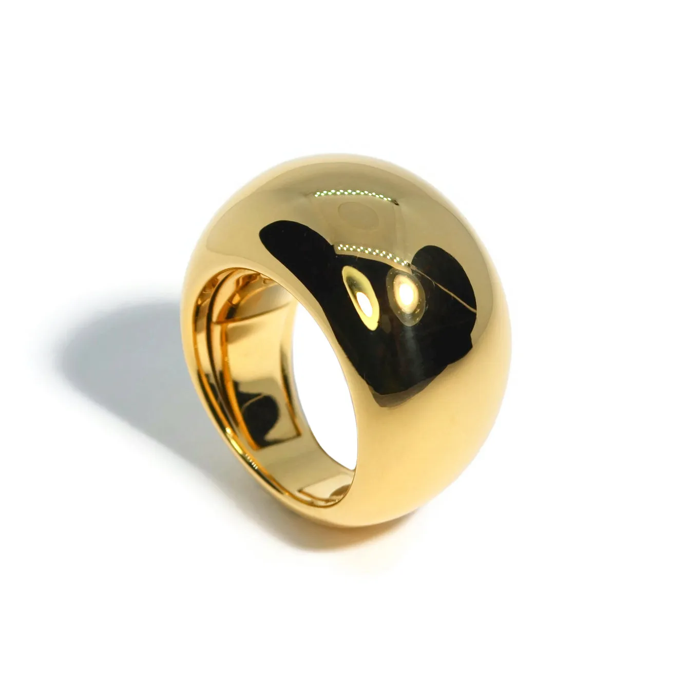 AFJ Gold Collection - Adjustable Dome Ring, 18K Yellow Gold