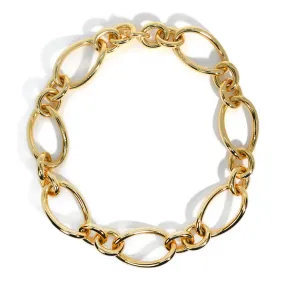 AFJ Gold Collection - Mixed Link Chain Necklace, 18k Yellow Gold