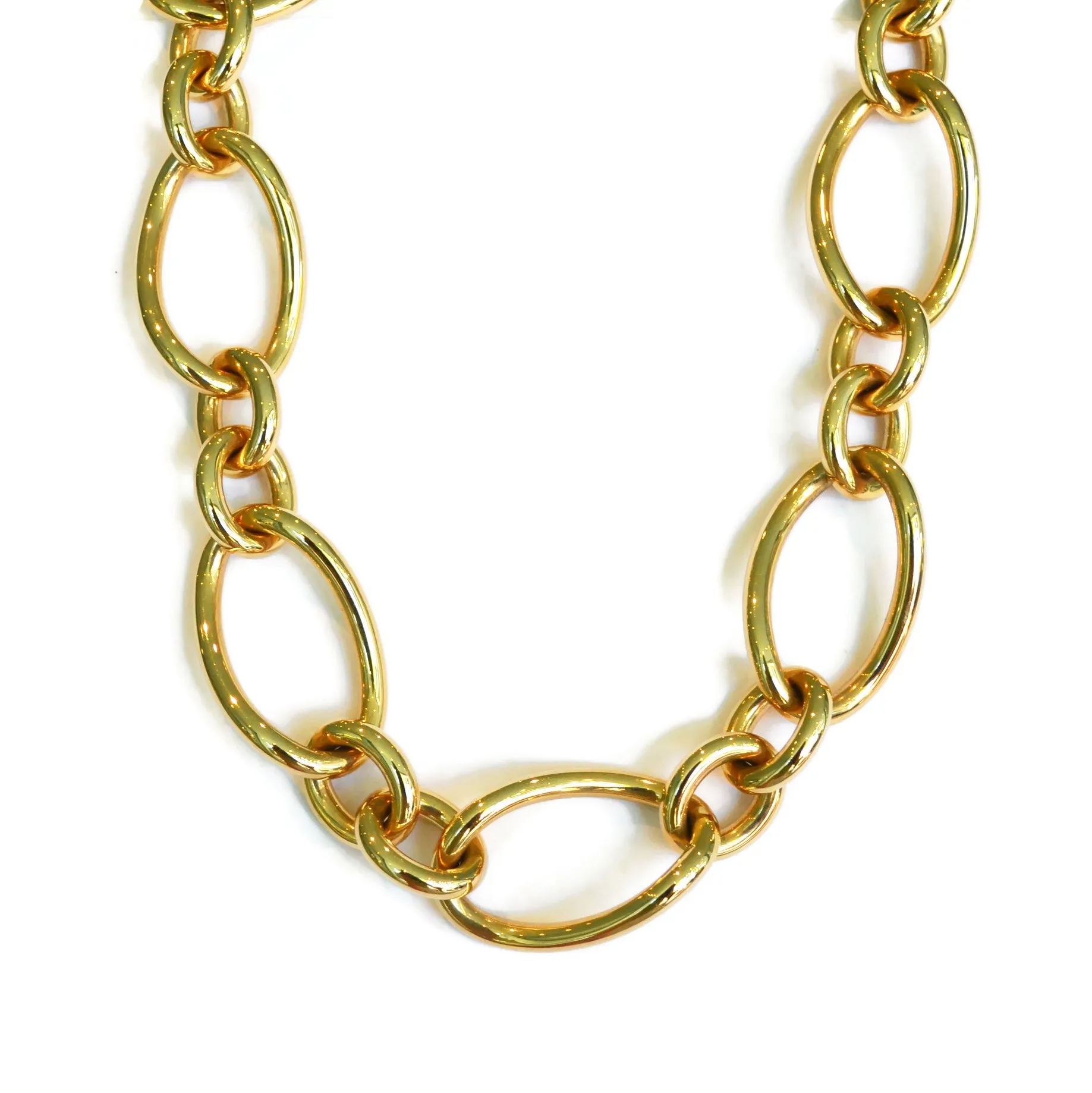 AFJ Gold Collection - Mixed Link Chain Necklace, 18k Yellow Gold