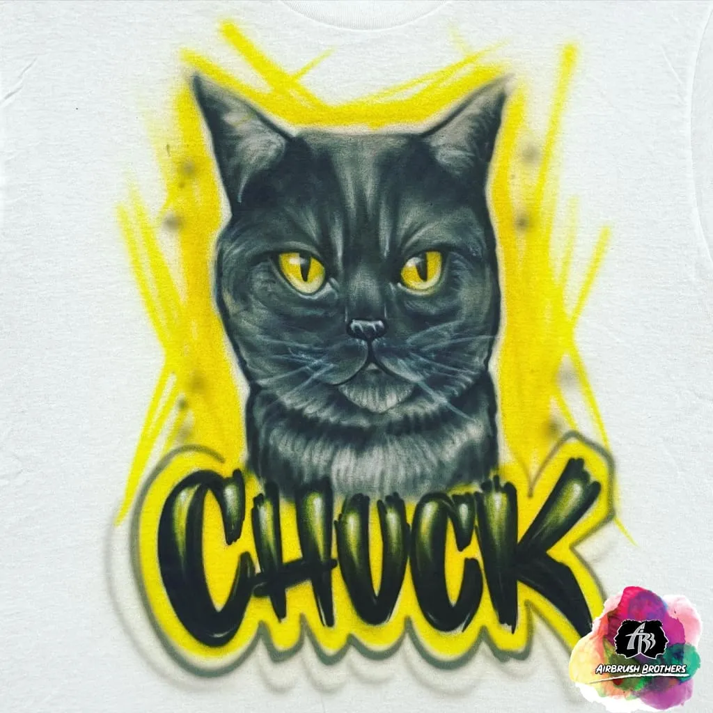 Airbrush Cat Portrait Shirt Design