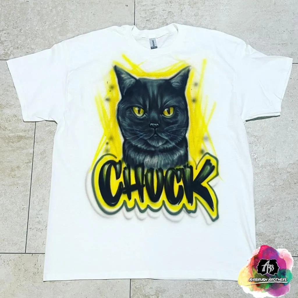 Airbrush Cat Portrait Shirt Design