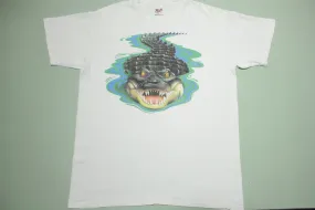 Alligator Swamp Eyes Vintage 90's Human I Tees Anvil Made in USA T-Shirt