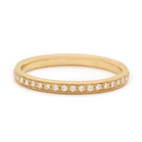 ANNE SPORTUN 18K YELLOW GOLD SINGLE ROW DIAMOND PAVE BAND 0.10CTW