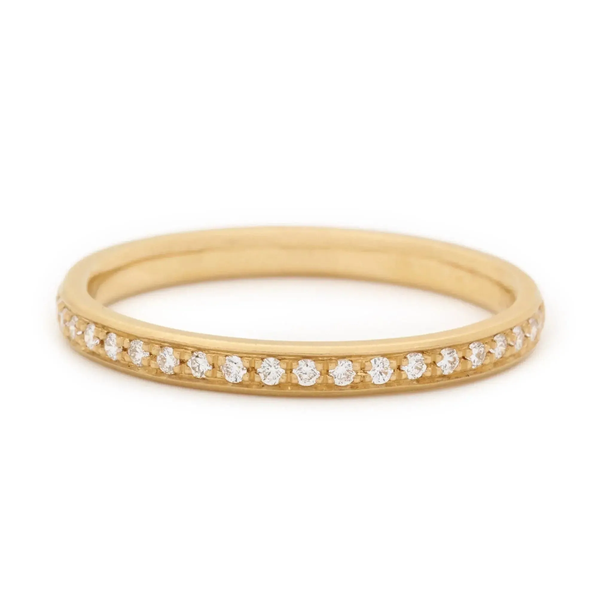 ANNE SPORTUN 18K YELLOW GOLD SINGLE ROW DIAMOND PAVE BAND 0.10CTW