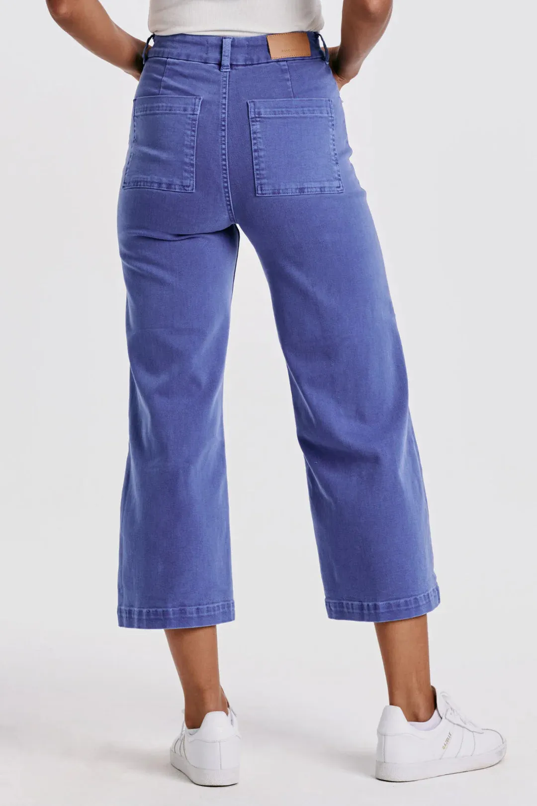 AUDREY SUPER HIGH RISE CROPPED WIDE LEG COLOR JEANS GALACTIC COBALT