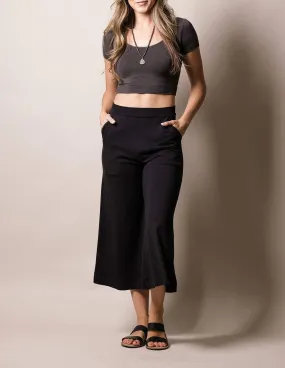 Bamboo Crop Pants - Black - As Is Clearance - XL Only