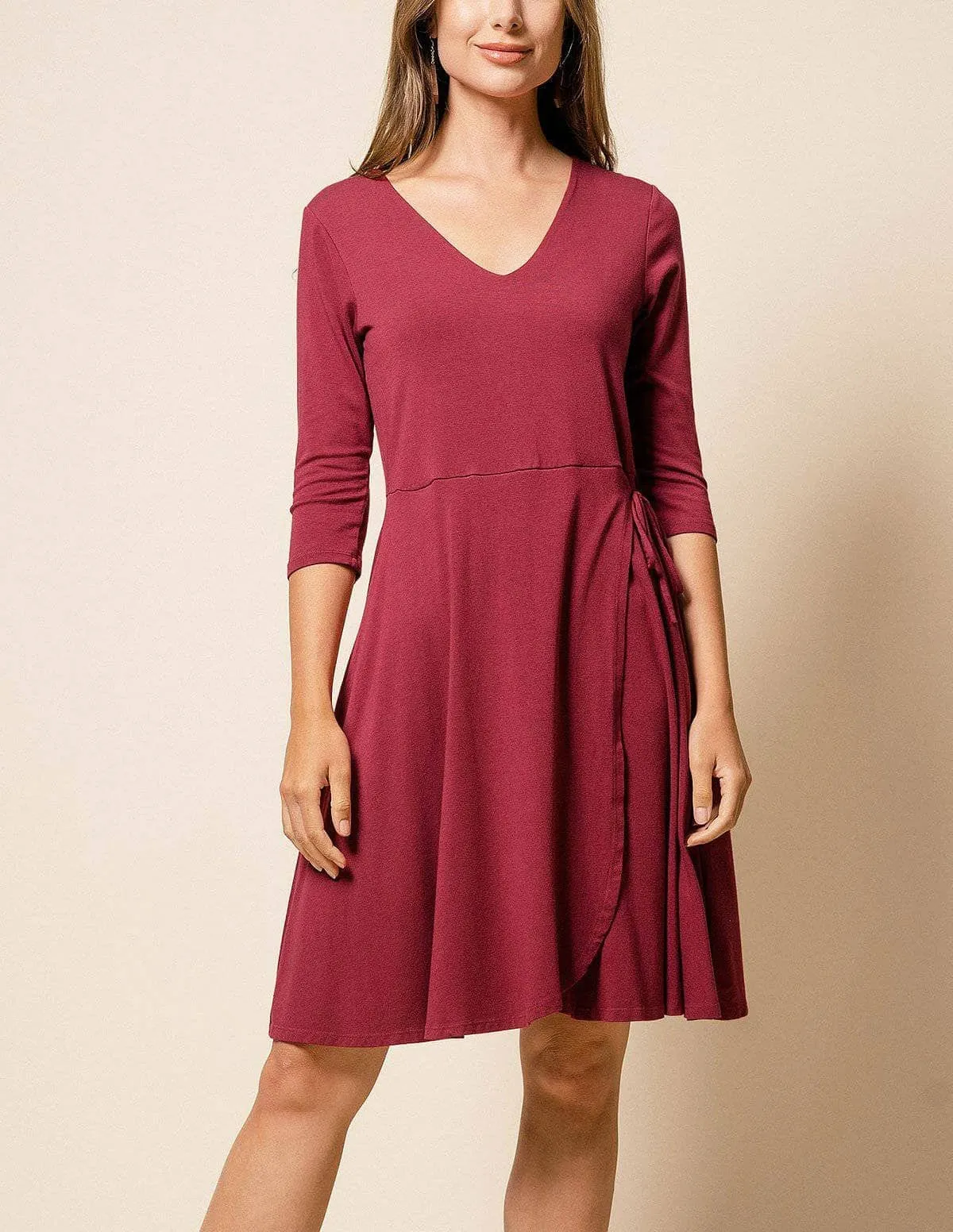 Bamboo Juliana Dress - Burgundy