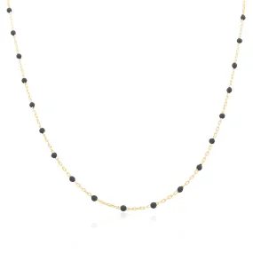 Black Bead Chain Necklace