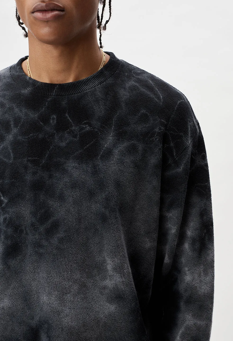 Block Terry Crewneck / Black Ghost Dye