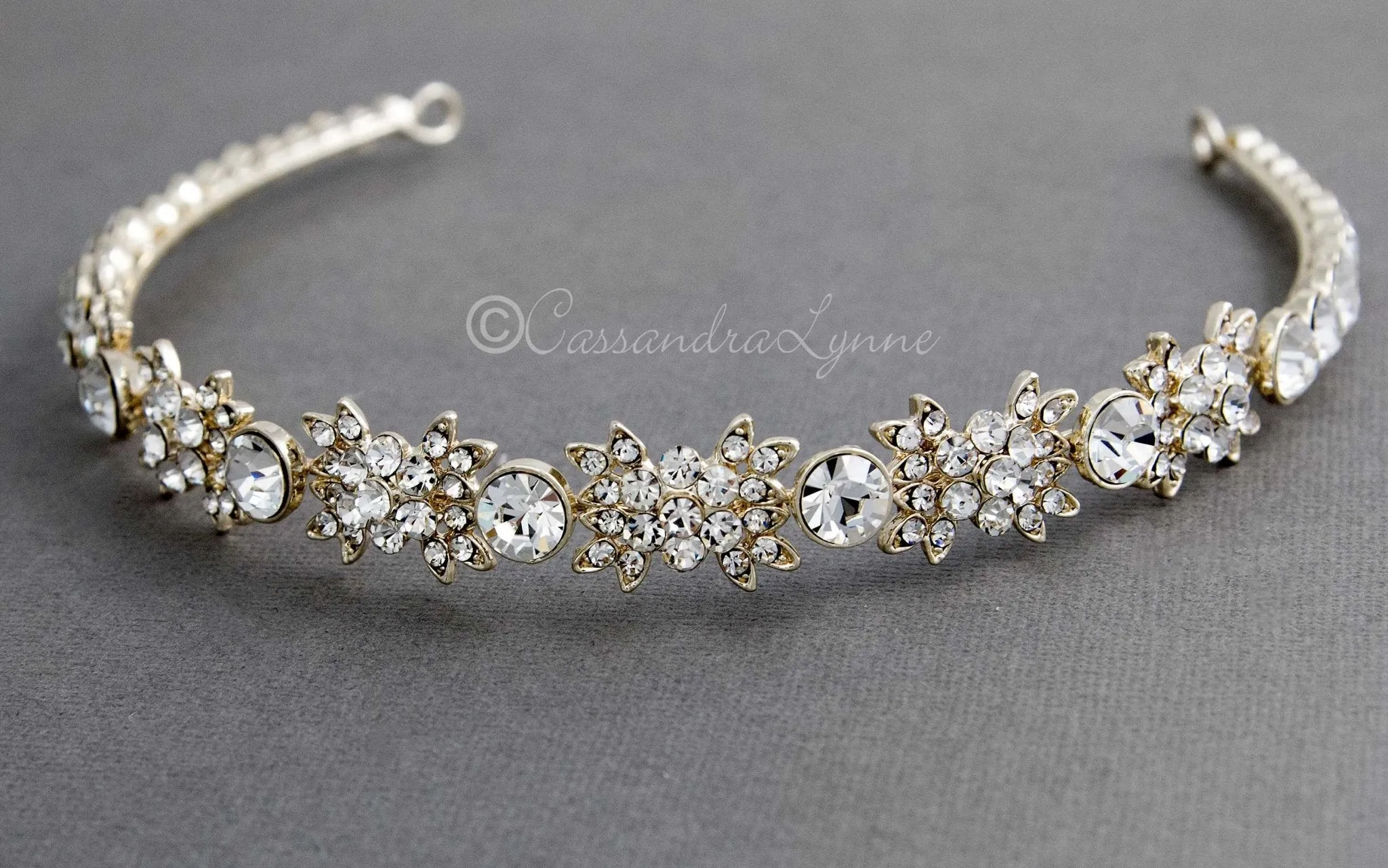 Bridal Headband with Round Jewels