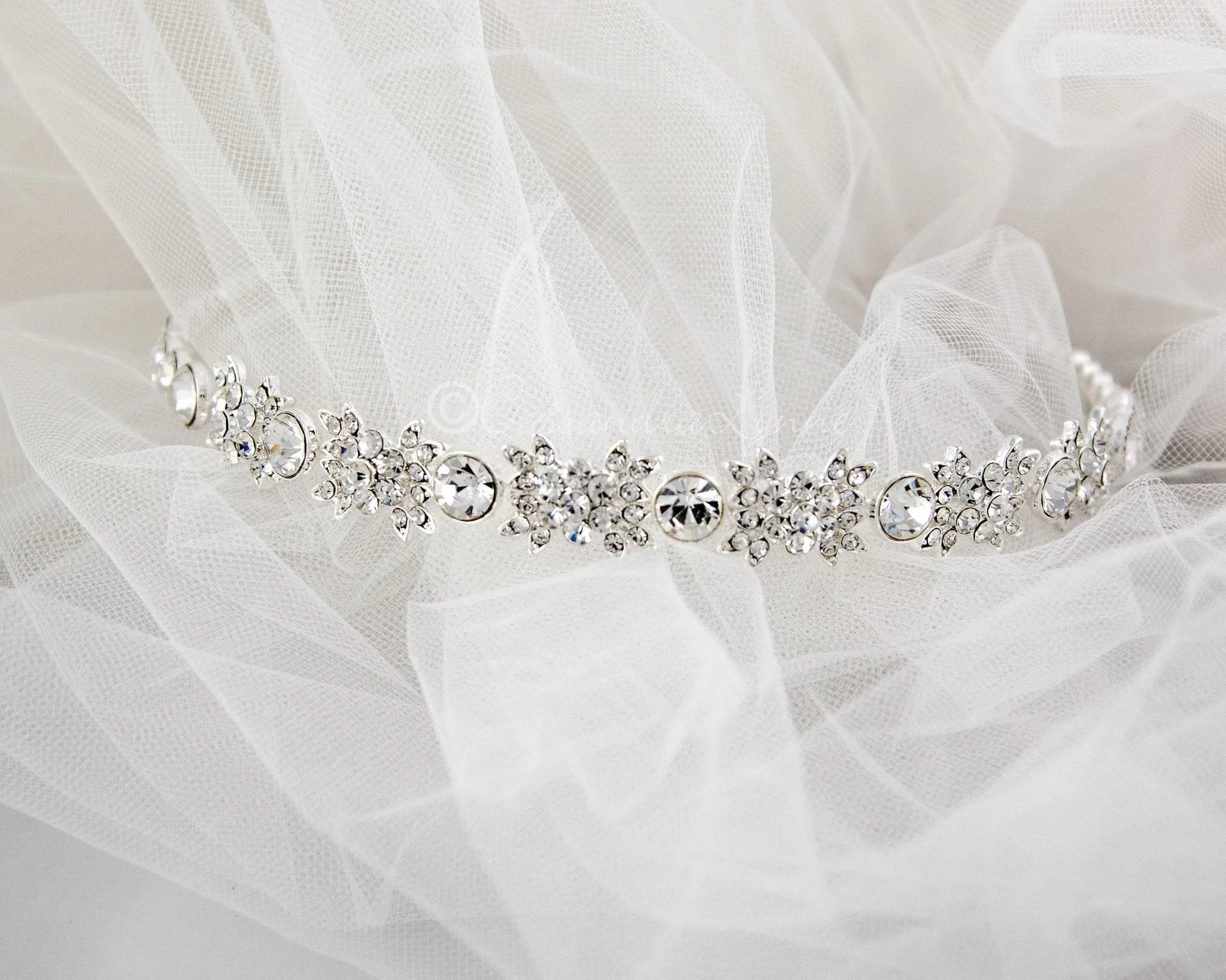 Bridal Headband with Round Jewels