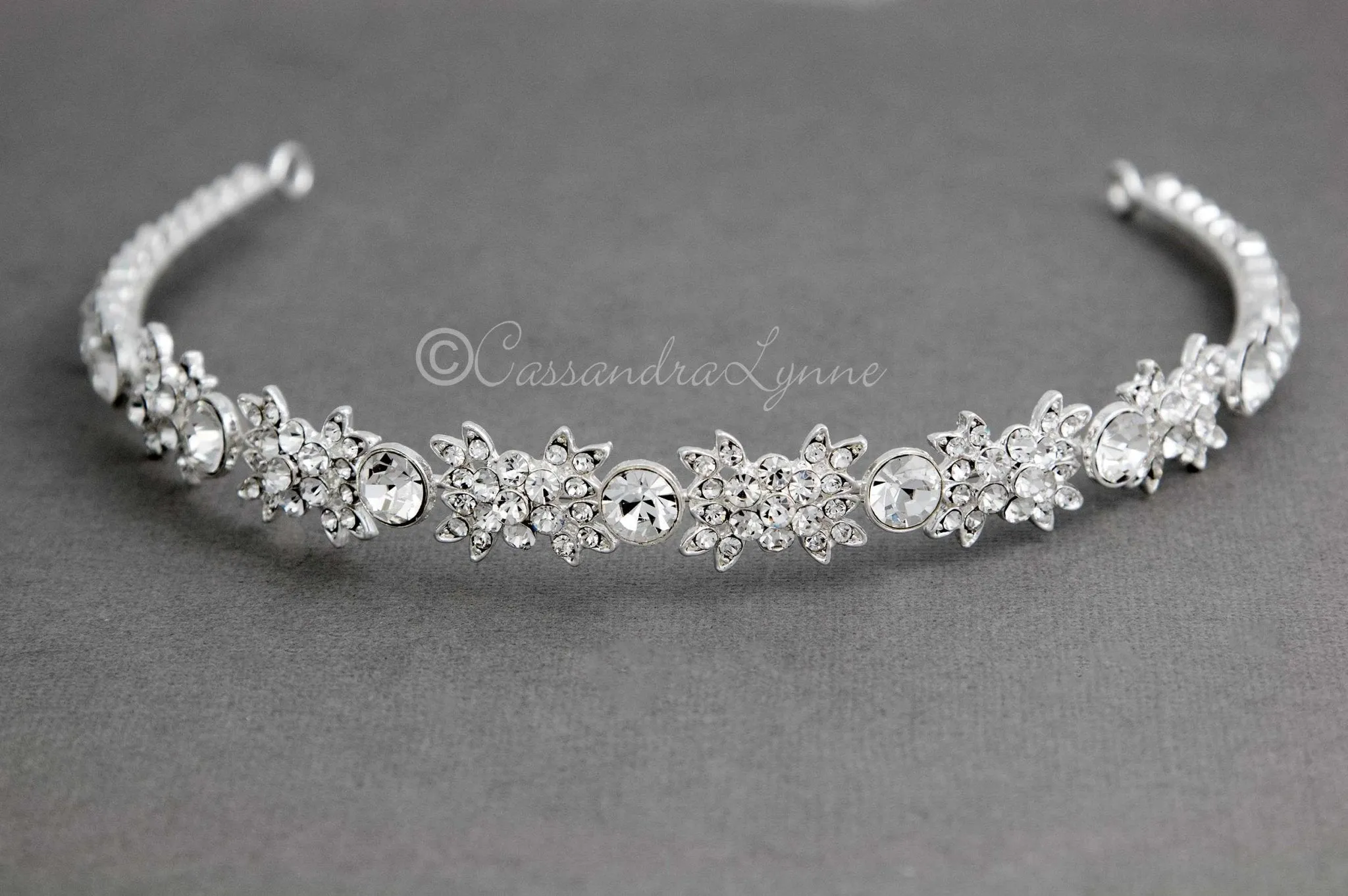 Bridal Headband with Round Jewels