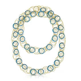 Buccellati - Hawaii Color- Long Necklace with Blue Chalcedony, 18k Yellow Gold