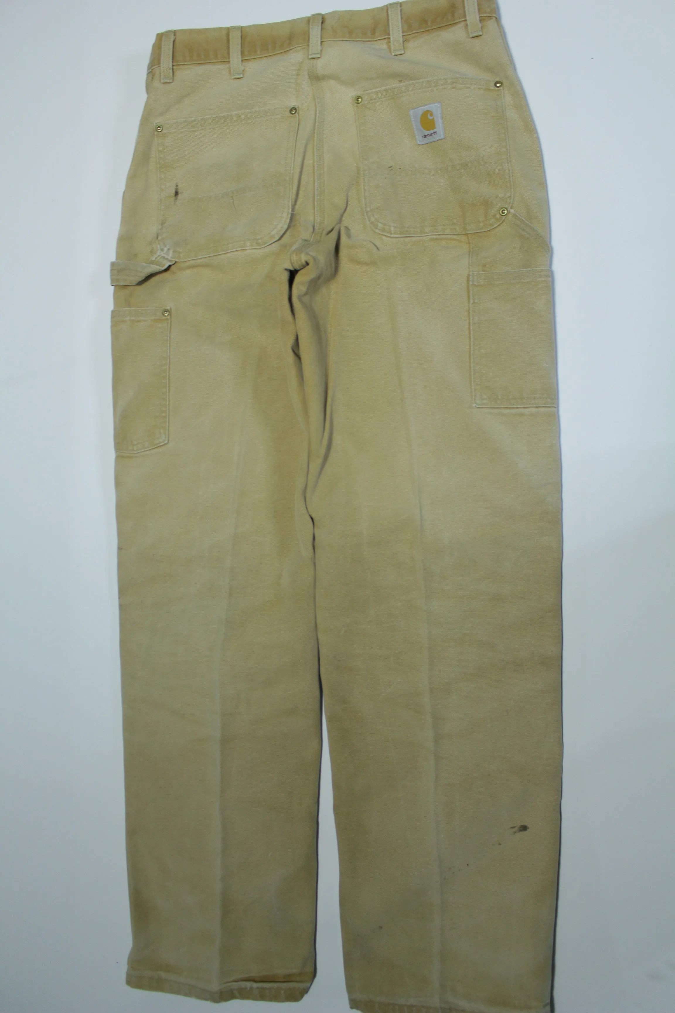 Carhartt B01 BRN Dungaree Fit Duck Wash Canvas Double Knee Front Work Construction Pants