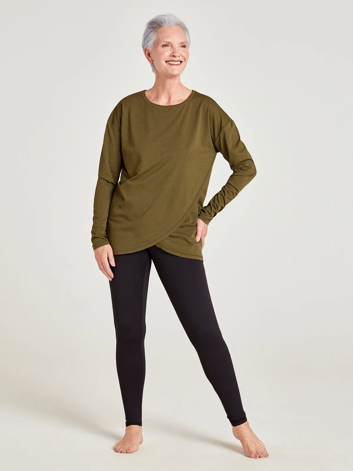 Cianna GRS Recycled Polyester Top - Dark Olive Green