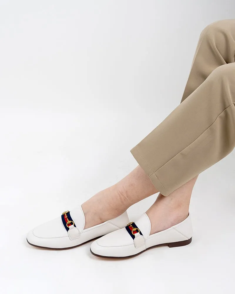 Classic Metal Buckle Slip On Flats Comfort Driving Office Loafers