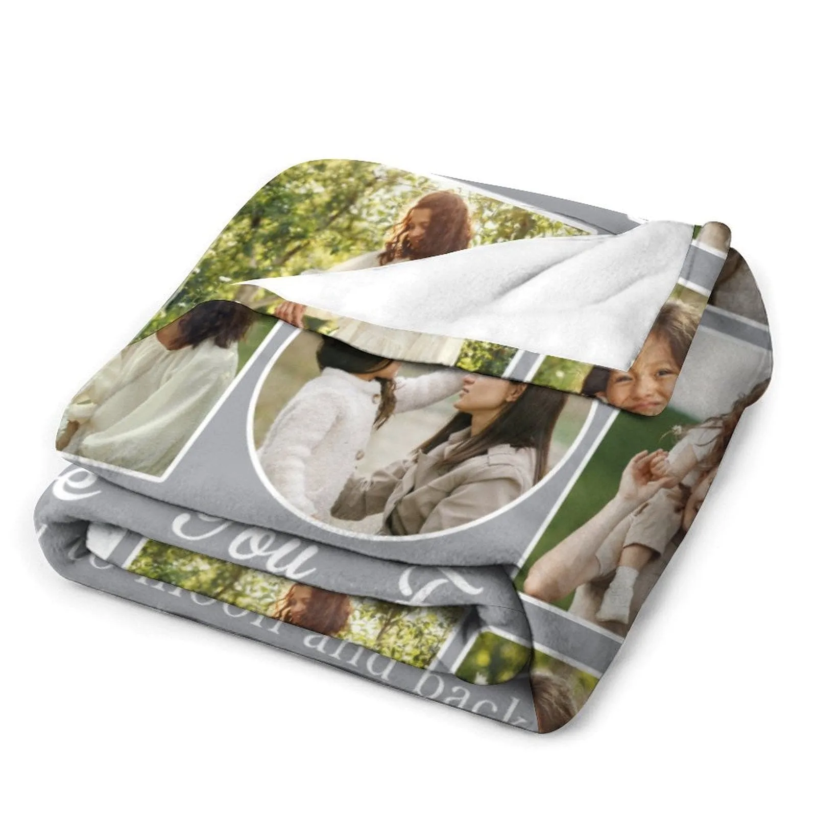 Custom Photo Love You Forever Anti-pilling Flannel Blanket Personalized Mother's Day Blanket Gifts For Best Mom And Grandma