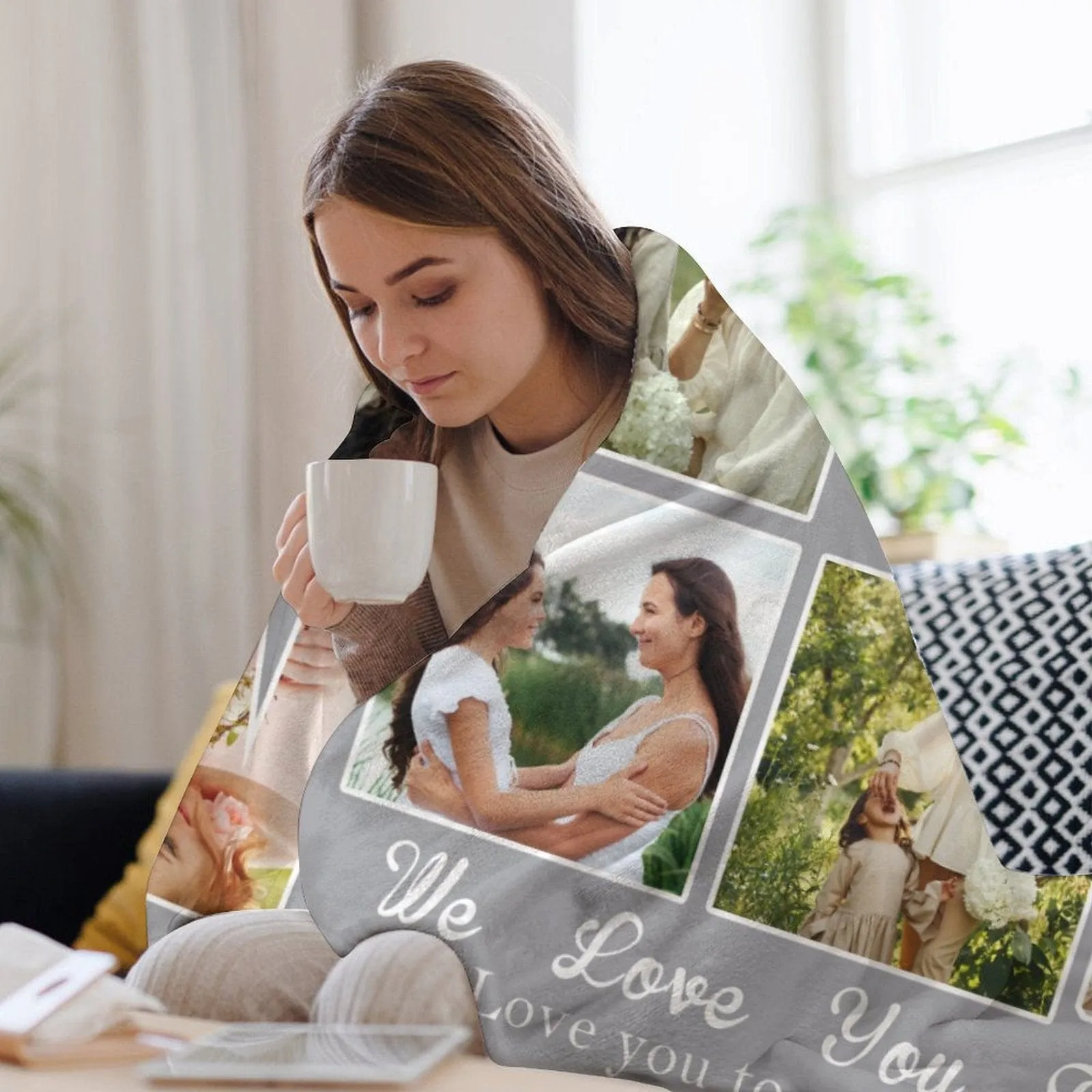 Custom Photo Love You Forever Anti-pilling Flannel Blanket Personalized Mother's Day Blanket Gifts For Best Mom And Grandma