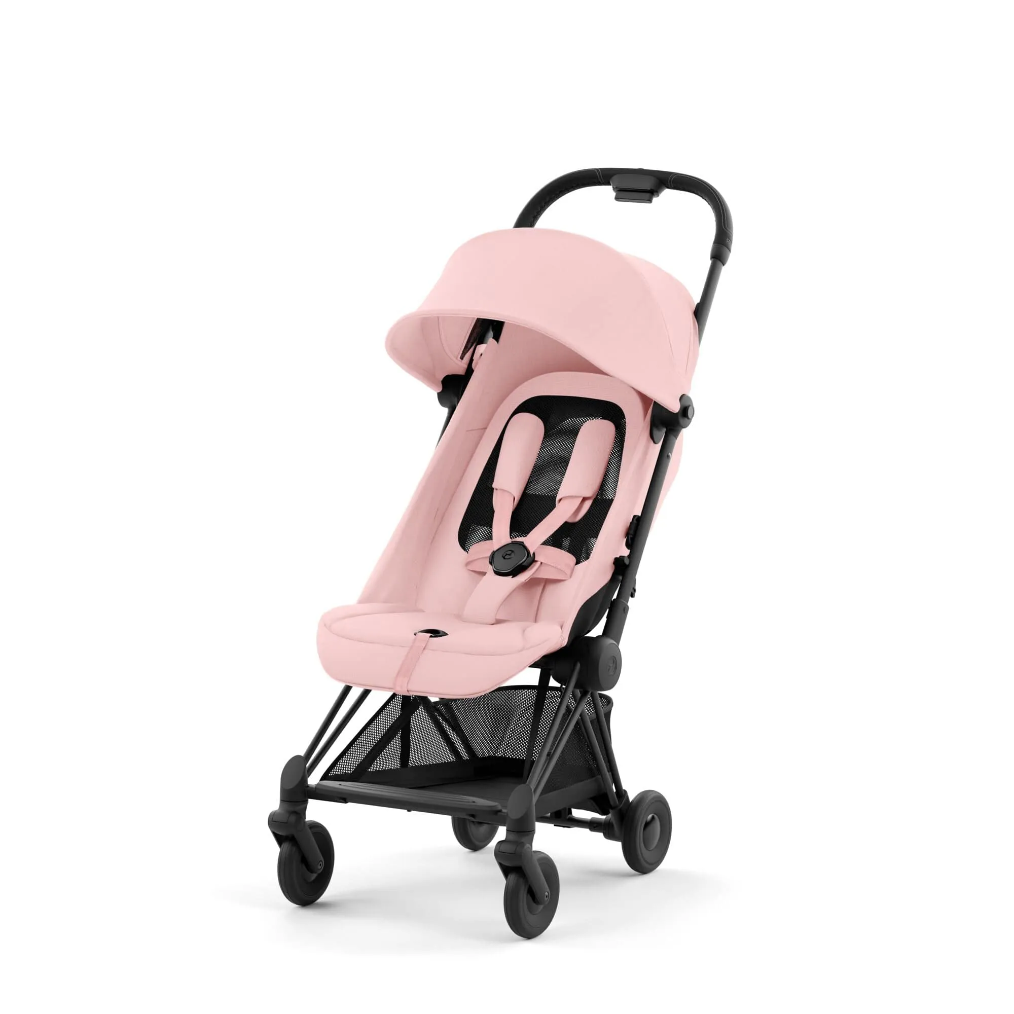 Cybex COYA Stroller - Matt Black/Peach Pink