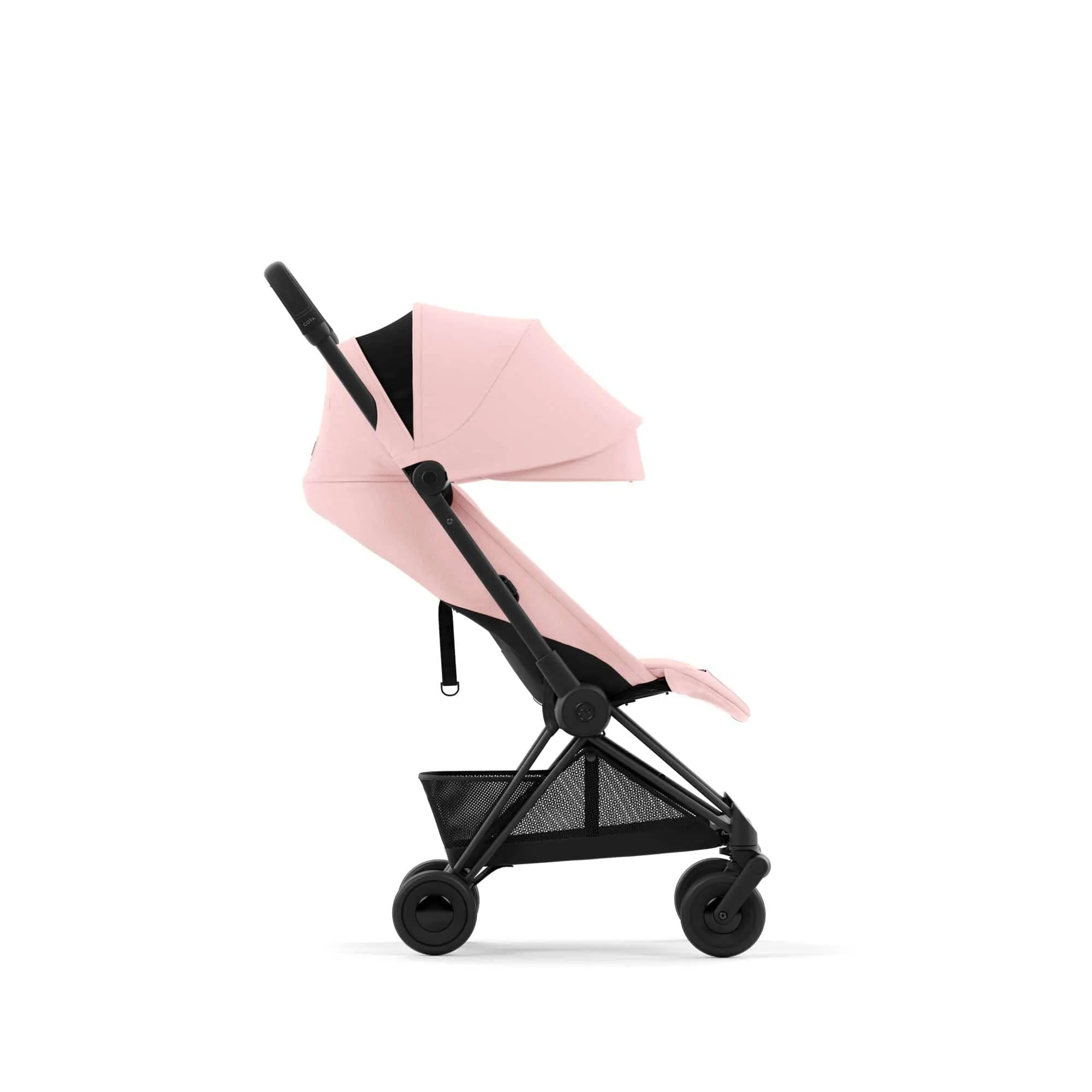 Cybex COYA Stroller - Matt Black/Peach Pink