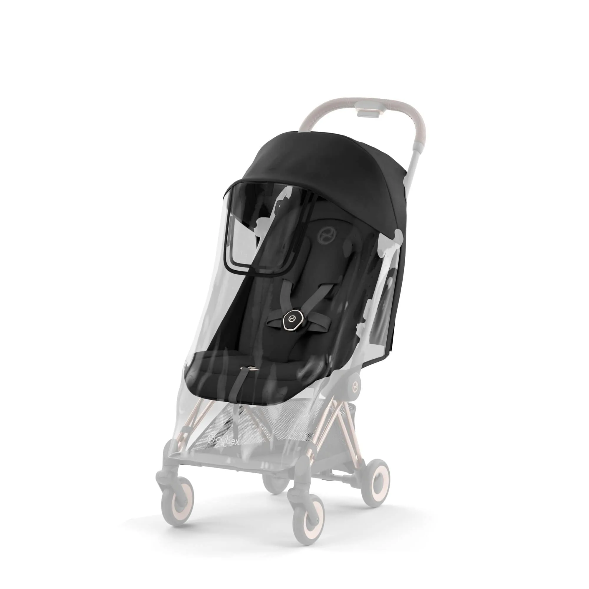 Cybex COYA Stroller - Matt Black/Peach Pink