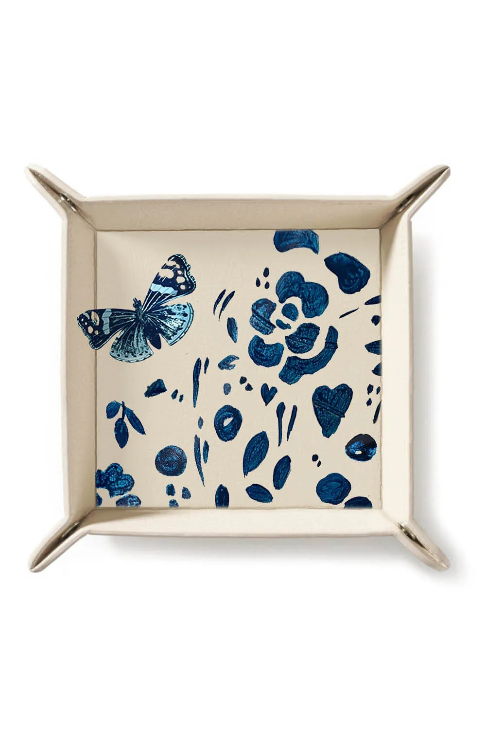 Denim Butterfly Beige Tray