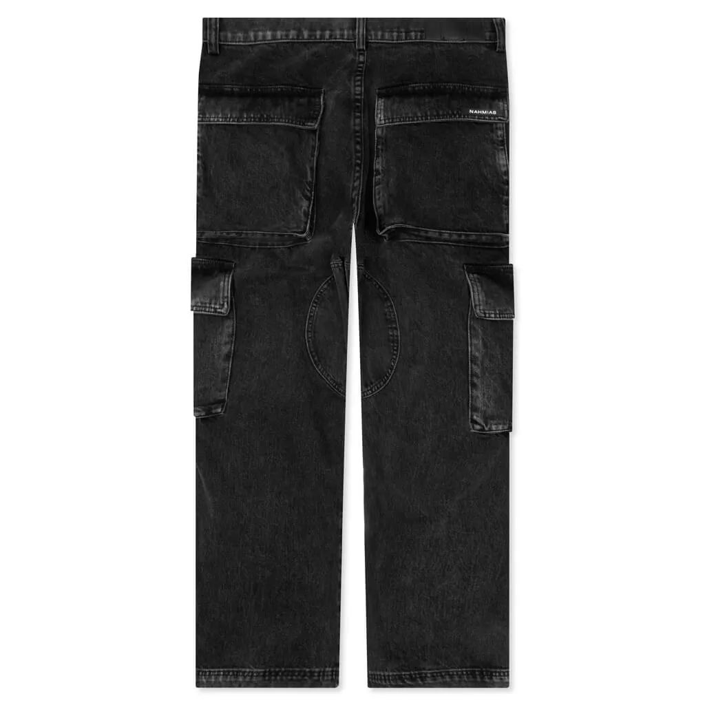 Denim Logo Cargos - Charcoal Wash