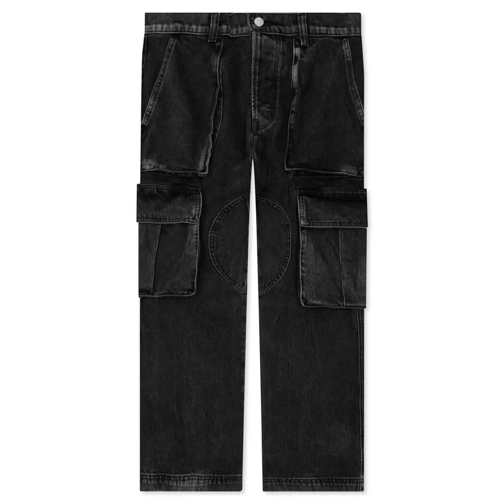 Denim Logo Cargos - Charcoal Wash