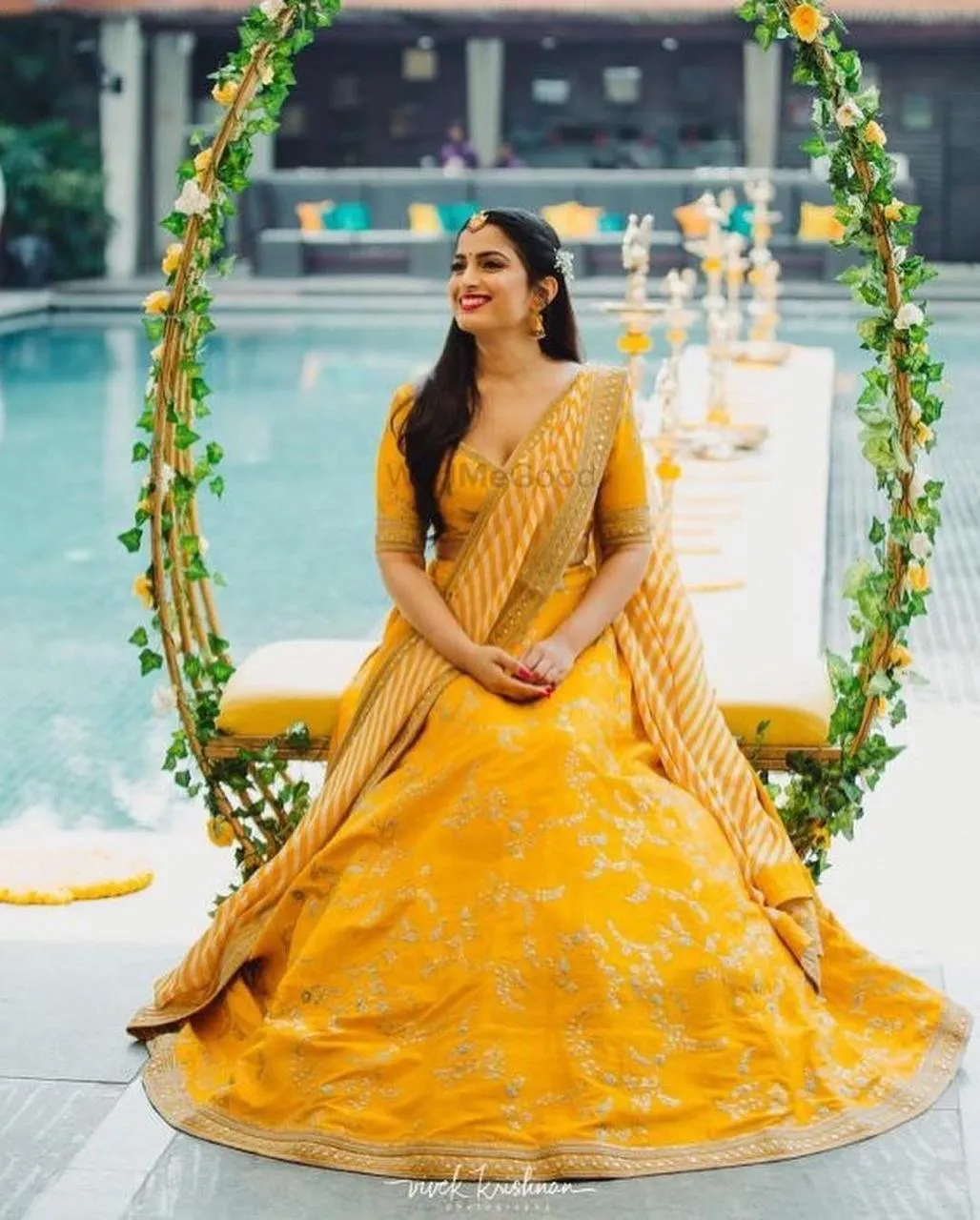 DESIGNER YELLOW HEAVY BANGALORI SILK lEHNGHA